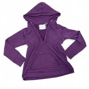 Y2K Sreetwear Society Deep Purple V-neck Hoodie